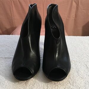 Vince Camuto Black Peep-Toe Heeled Boots